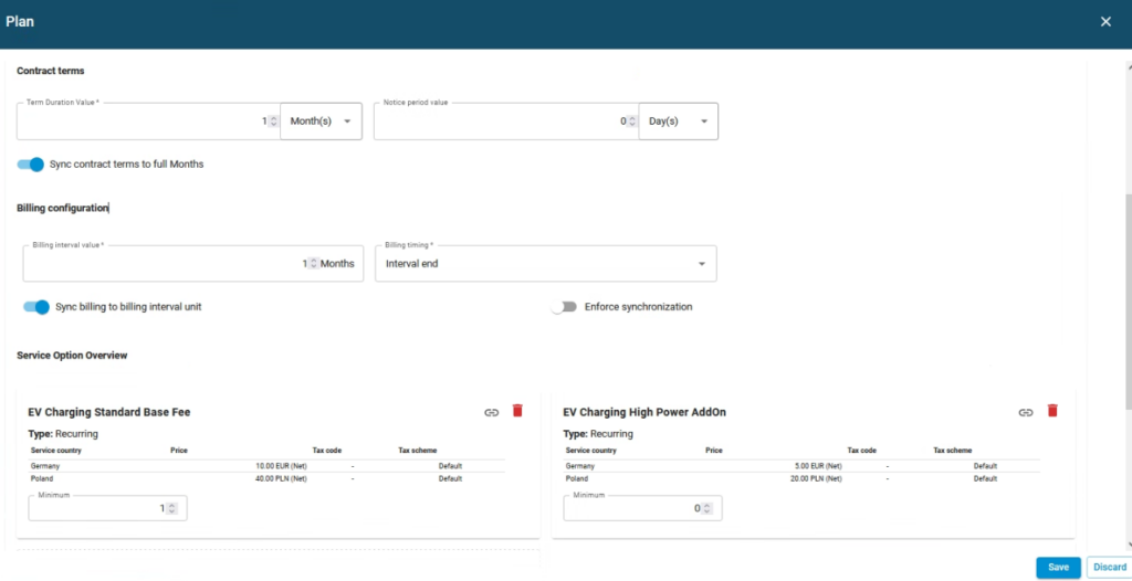 quantities for recurring options nitrobox feature screenshot